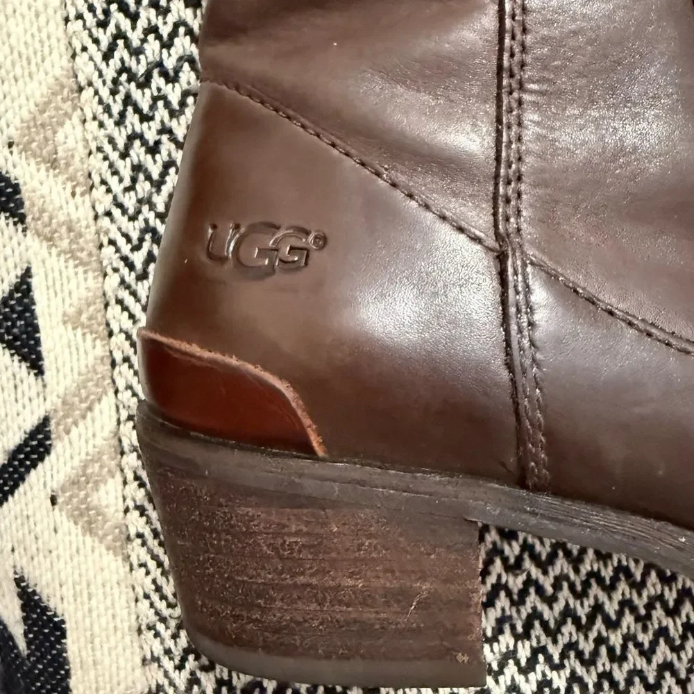 UGG Cierra Tall Lodge Brown Leather Riding Boots